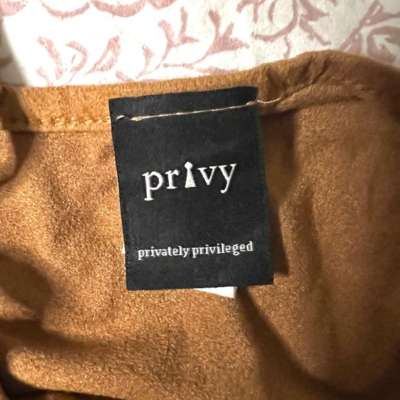 Privy brown Suede tied up Crop Top - Picture 5 of 5